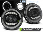 Voll LED Angel Eyes Scheinwerfer für Jeep Wrangler / Land Rover / VW Golf1 / Caddy / Käfer /T2 schwarz
